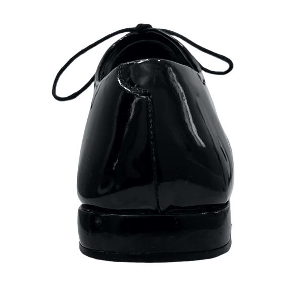 BRUNO MAGLI PARKER LACE UP SQUARE TOE BLACK PATENT LEATHER TUXEDO SHOE